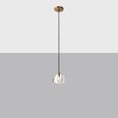 Hemisphere Pendant Light – Solid Brass Crystal Design