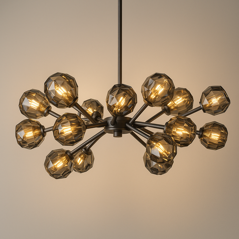 Boule De Cristal Smoke Glass Round Chandelier 36"