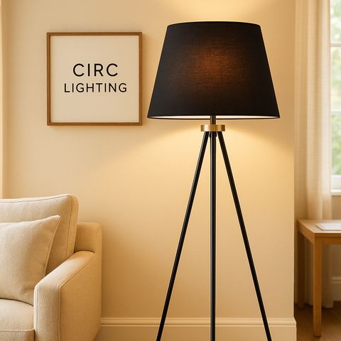 Reed Linen Shade Floor Lamp