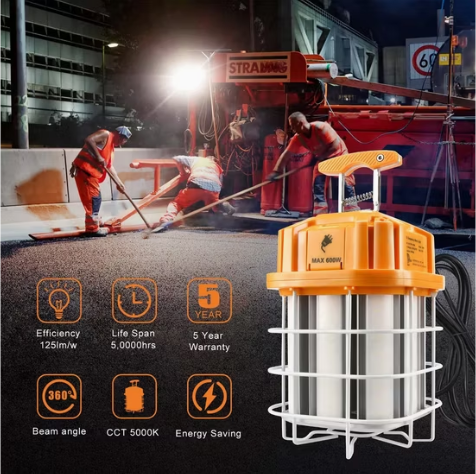 CIRC 80W LED Square Work Light 5000K 100–277V Yellow with US Plug