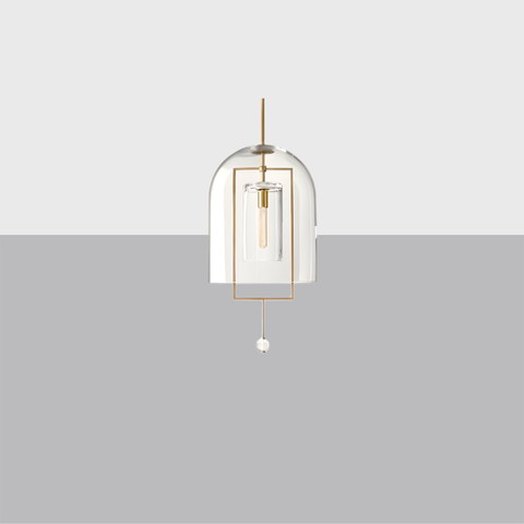 Fulcrum Pendant – Hand-Blown Glass & Brass