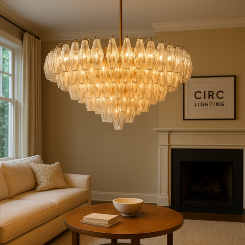 Chiara Clear Glass Tiered Round Chandelier 37"