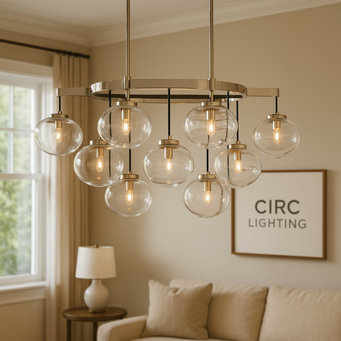 Cabrette Clear Glass Linear Chandelier 54"