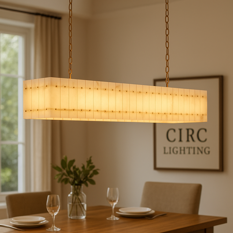 San Marco Alabaster Linear Chandelier 54"