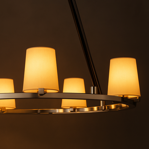 Pauillac Fabric Shade Round Chandelier 36"