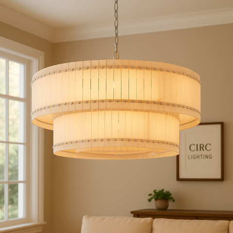 San Marco Alabaster Round Tiered Chandelier 60"