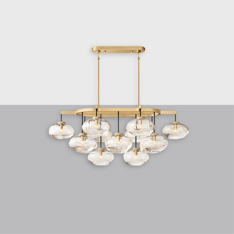 Cabrette 54" Clear Glass Linear Chandelier – Modern Luxury | CIRC