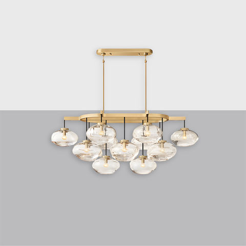 Cabrette 54" Clear Glass Linear Chandelier – Modern Luxury | CIRC