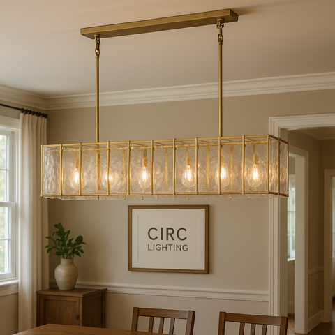 Lattice Clear Glass Rectangular Chandelier 67"