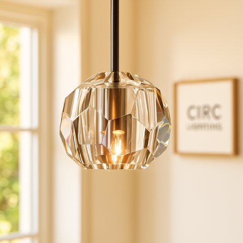 Boule De Cristal Clear Glass Rod Pendant