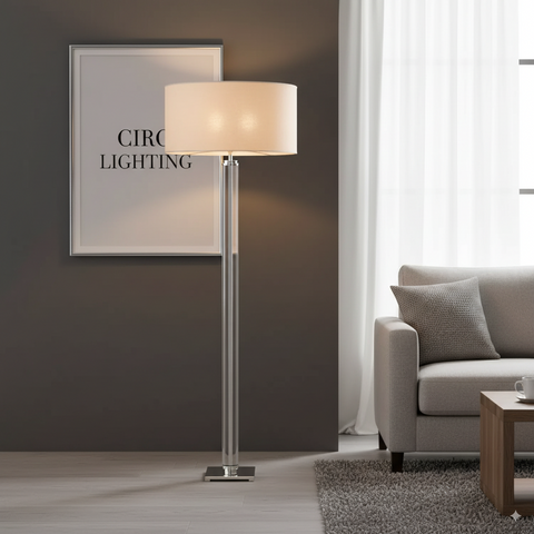 Cylindrical Column Crystal Floor Lamp