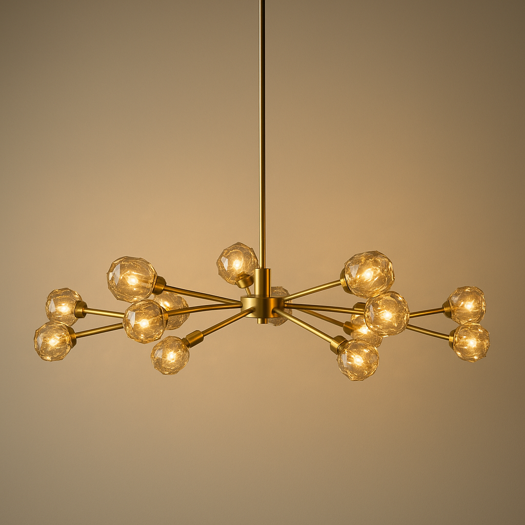 Boule De Cristal Smoke Glass Round Chandelier 60"