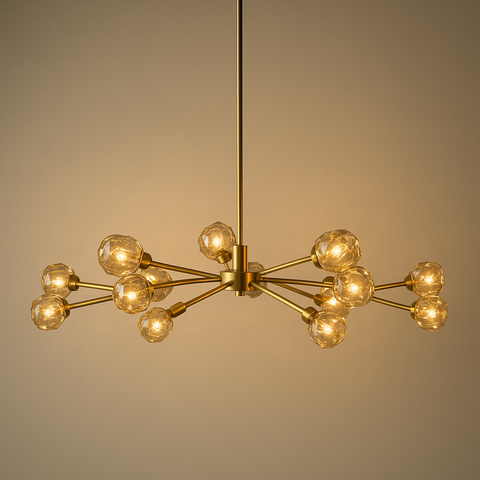 Boule De Cristal Smoke Glass Round Chandelier 60"