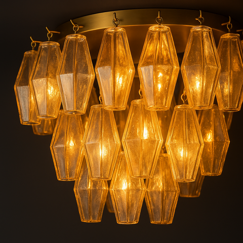 Chiara Clear Glass Flushmount 17"