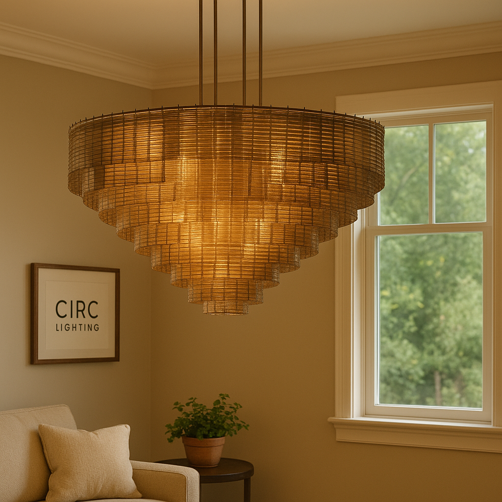 Sirene Smoke Glass Round Chandelier 52"