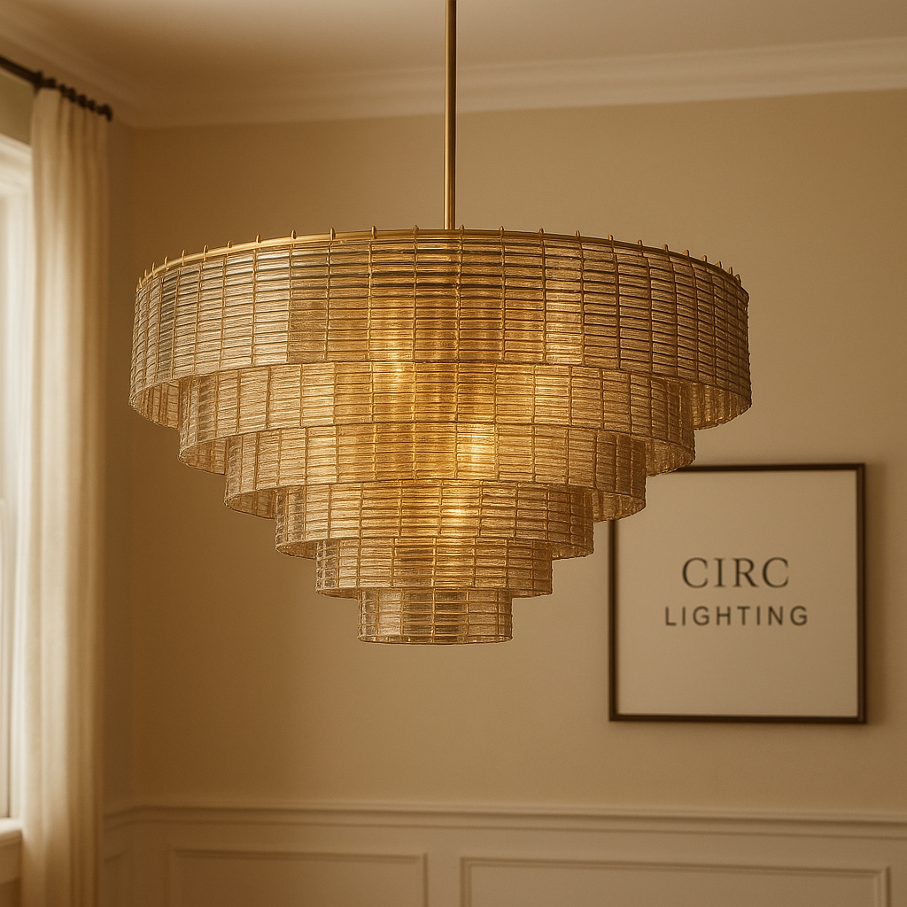 Sirene Smoke Glass Round Chandelier 41"