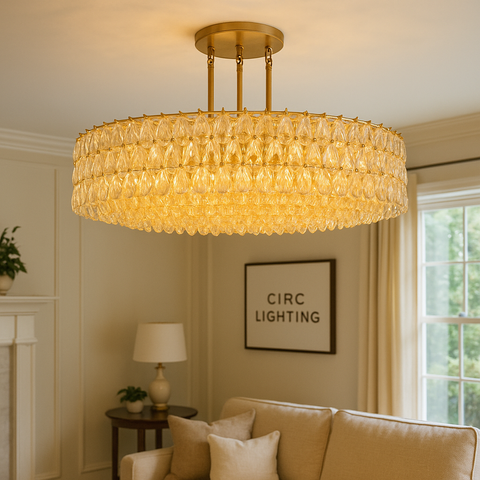 Chiara Clear Glass Round Chandelier 62"