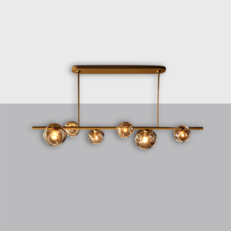 78" Bubble Linear Chandelier – Glass & Steel