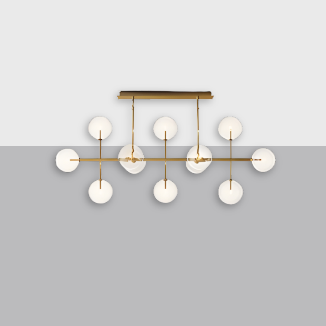 Glass Globe Mobile Linear Chandelier  | Handcrafted Borosilicate Glass | CIRC