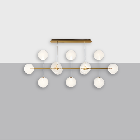 Glass Globe Mobile Linear Chandelier  | Handcrafted Borosilicate Glass | CIRC
