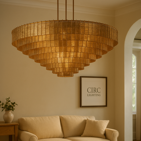 Sirene Smoke Glass Round Chandelier 65"