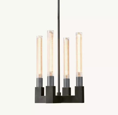 Cannele Pendant – Brass & Ribbed Glass Light
