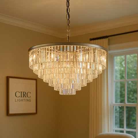 1920s Odeon Round Chandelier 44"