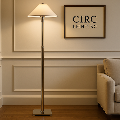 Utilitaire Linen Shade Floor Lamp