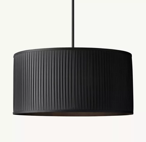 Luxury Reed Pleated Drum Pendant Light with Steel Frame