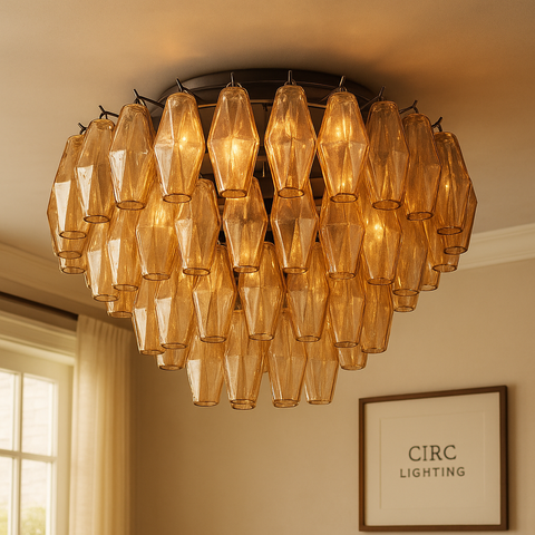 Chiara Smoke Glass Flushmount 22"