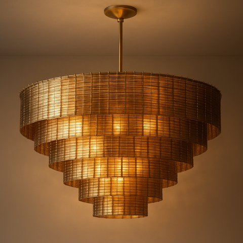 Sirene Smoke Glass Round Chandelier 41"