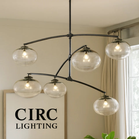 Cabrette Clear Glass Mobile Round Chandelier