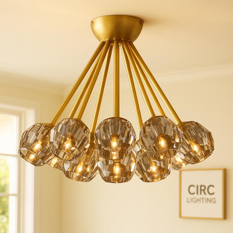 Boule De Cristal Smoke Glass Flushmount 24"