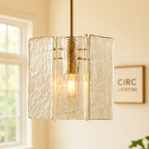 Lattice Clear Glass Pendant