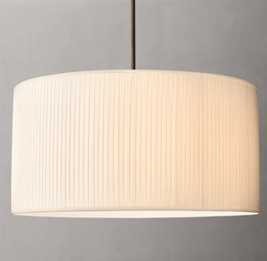 Reed Pleated Drum Pendant – Silk Shade Light