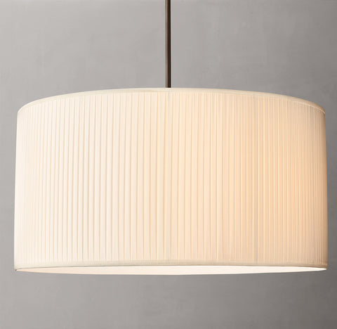Reed Pleated Drum Pendant – Silk Shade Light