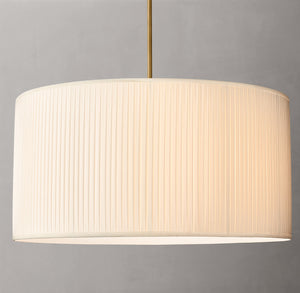 Reed Pleated Drum Pendant – Silk Shade Light
