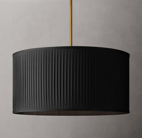 Luxury Reed Pleated Drum Pendant Light with Steel Frame