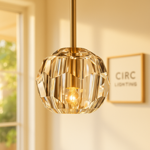 Boule De Cristal Clear Glass Rod Pendant