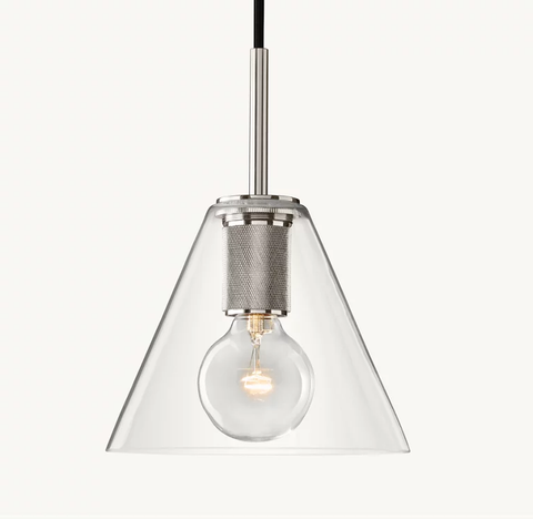 Utilitaire Funnel Pendant – Aluminum & Glass
