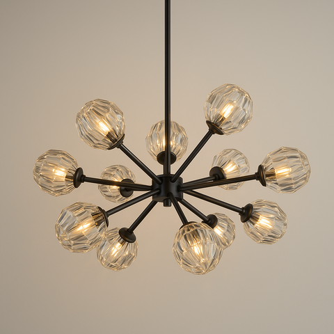 Boule De Cristal Clear Glass Round Chandelier 36"