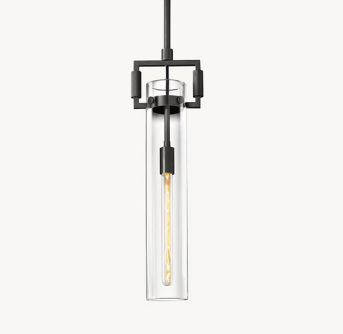 Machinist Glass Cylinder Pendant Light
