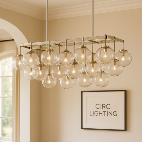 Cabrette Clear Glass Linear Chandelier 72"