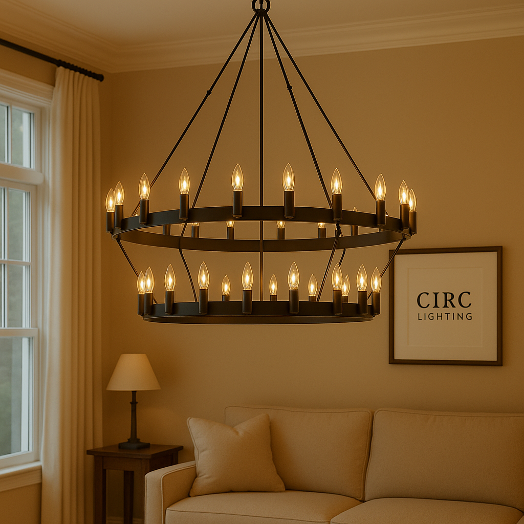 Camino Vintage Candelabra Two-Tier Chandelier 50"