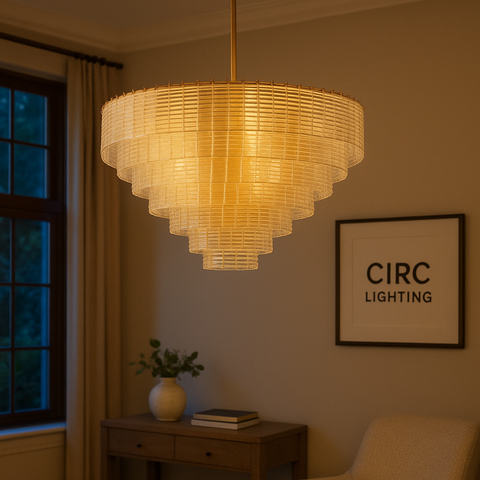 Sirene Clear Glass Round Chandelier 41"