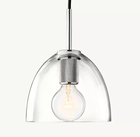 Utilitaire Cloche Pendant – Aluminum & Glass