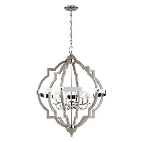 Socorro 6-Light Large Pendant | Rustic Quatrefoil Chandelier