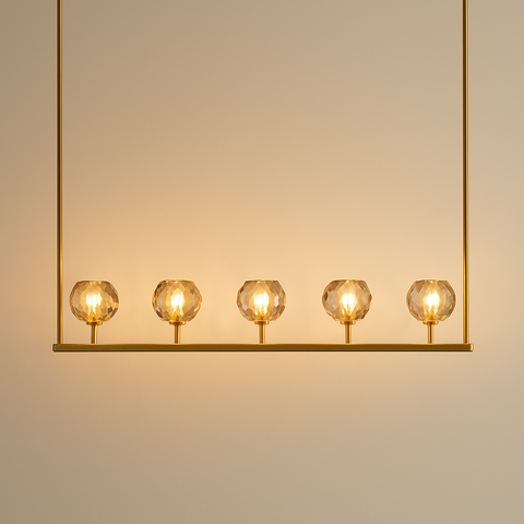 Boule De Cristal Smoke Glass Linear Chandelier 48"