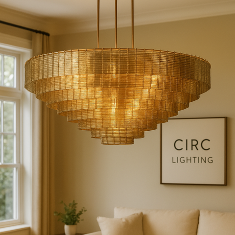 Sirene Smoke Glass Round Chandelier 65"