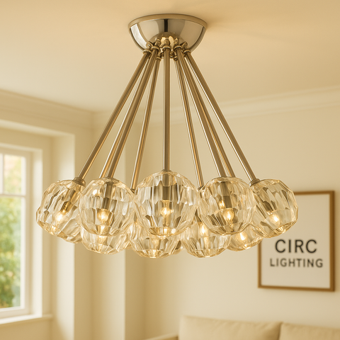 Boule De Cristal Clear Glass Flushmount 24"